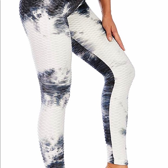 White and Blue High Waist Butt Lift Leggings 🤩 - Picture 6 of 7